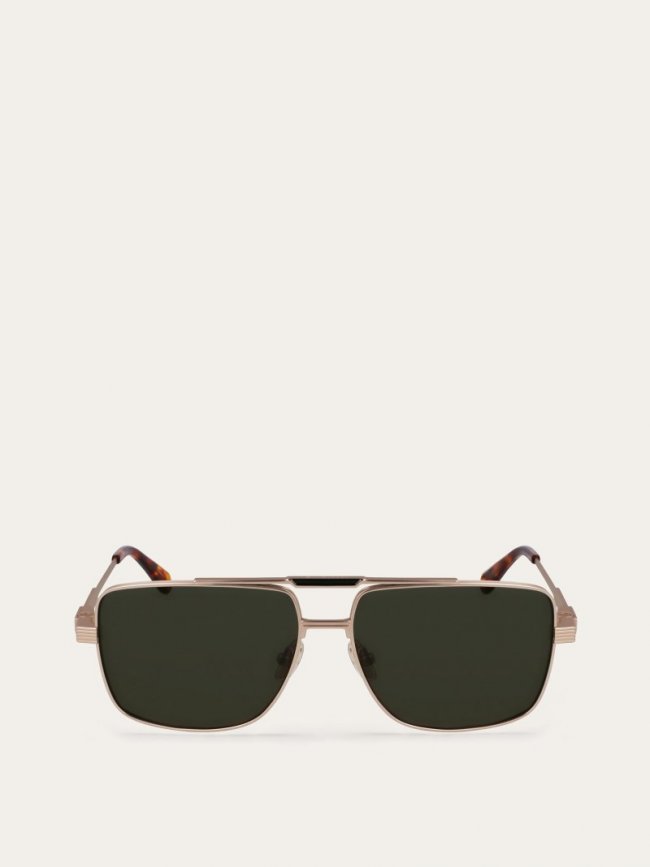 Ferragamo Men's Sunglasses - Gold/Green | Quick Ship!