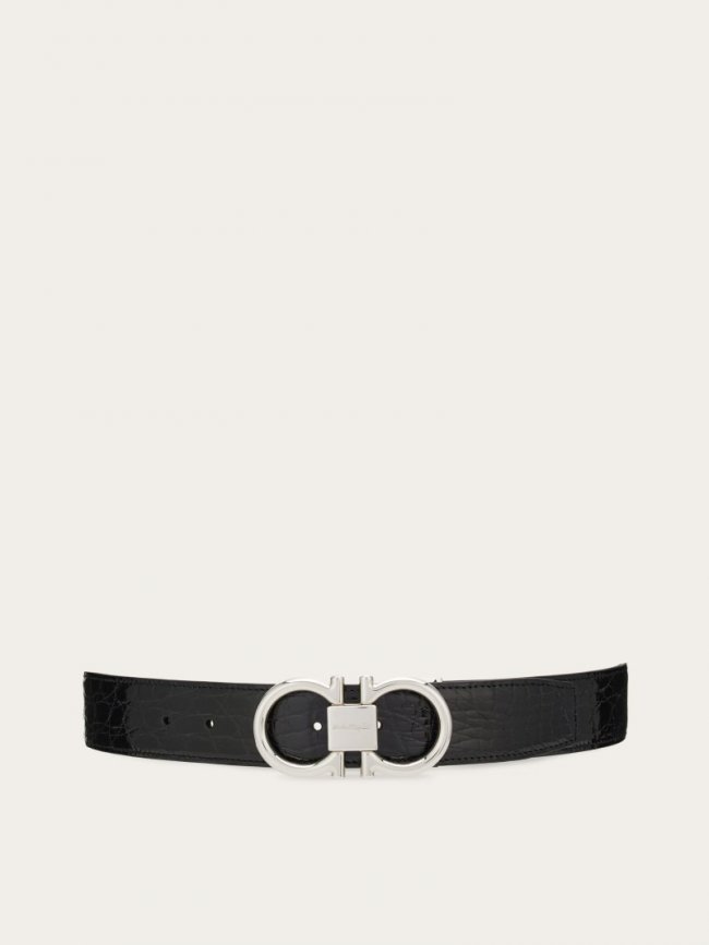 Ferragamo Men's Adjustable Gancini Belt - Black | Quick Ship!