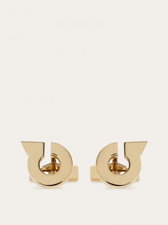 Ferragamo Men's Gancini Cufflinks - Light Gold | Quick Ship!