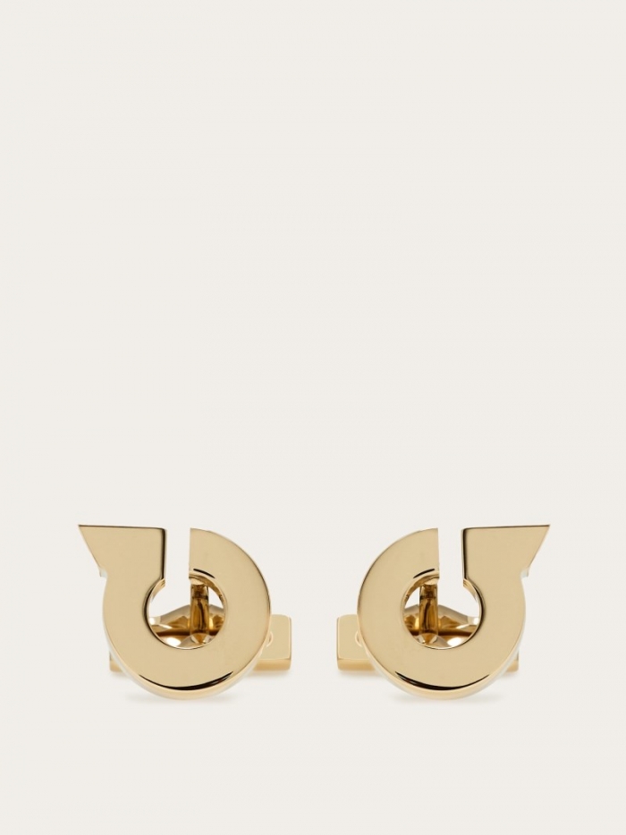 Ferragamo Men's Gancini Cufflinks - Light Gold | Quick Ship!