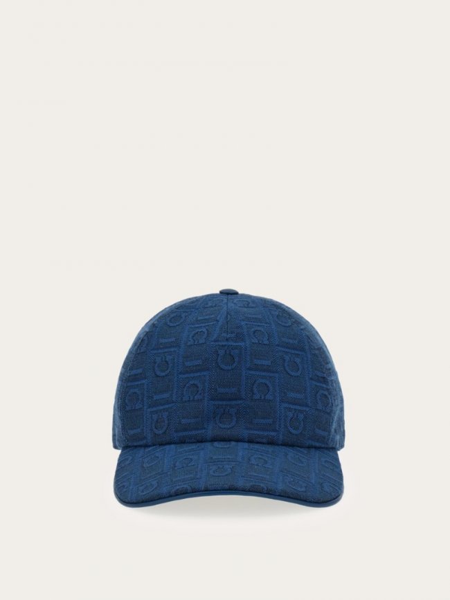 Ferragamo Men's Monogram Baseball Cap - Teal Blue | Quick Ship!