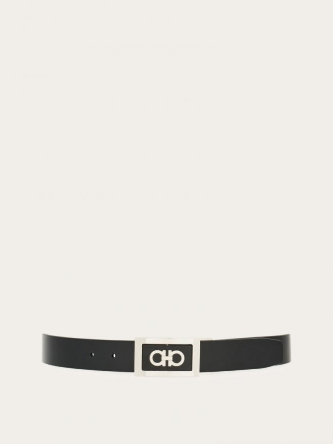 Ferragamo Men's Reversible And Adjustable Belt With Reversible Buckle - Testa Di Moro/Black | Quick Ship!