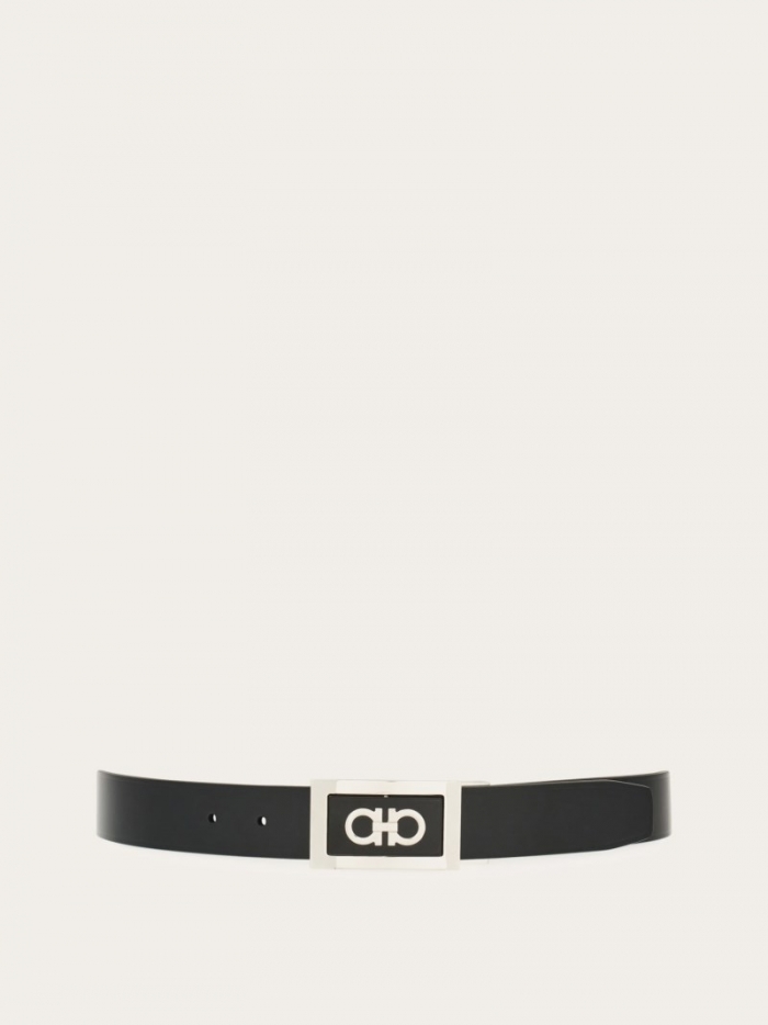 Ferragamo Men's Reversible And Adjustable Belt With Reversible Buckle - Testa Di Moro/Black | Quick Ship!