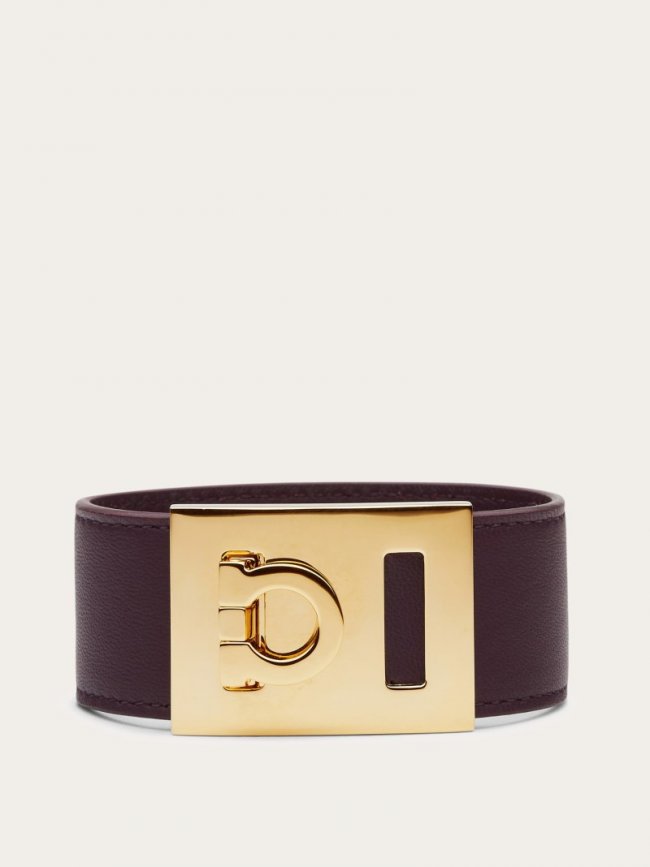 Ferragamo Women's Gancini Bracelet - Oxblood (Size 17) | Quick Ship!