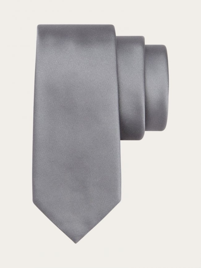 Ferragamo Men's Silk Tie - Grey | Quick Ship!