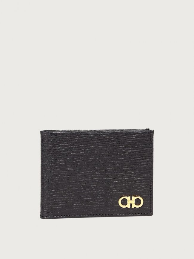 Ferragamo Men's Gancini Wallet With Id Window - Black | Quick Ship!