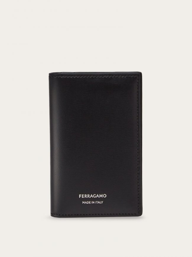 Ferragamo Men's Credit Card Holder - Black | Quick Ship!