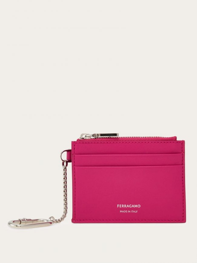 Ferragamo Women's Card Holder With Key Holder - Cerise Pink | Quick Ship!