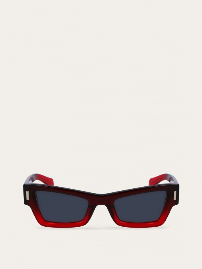 Ferragamo Women's Sunglasses - Transparent Red/Grey | Quick Ship!