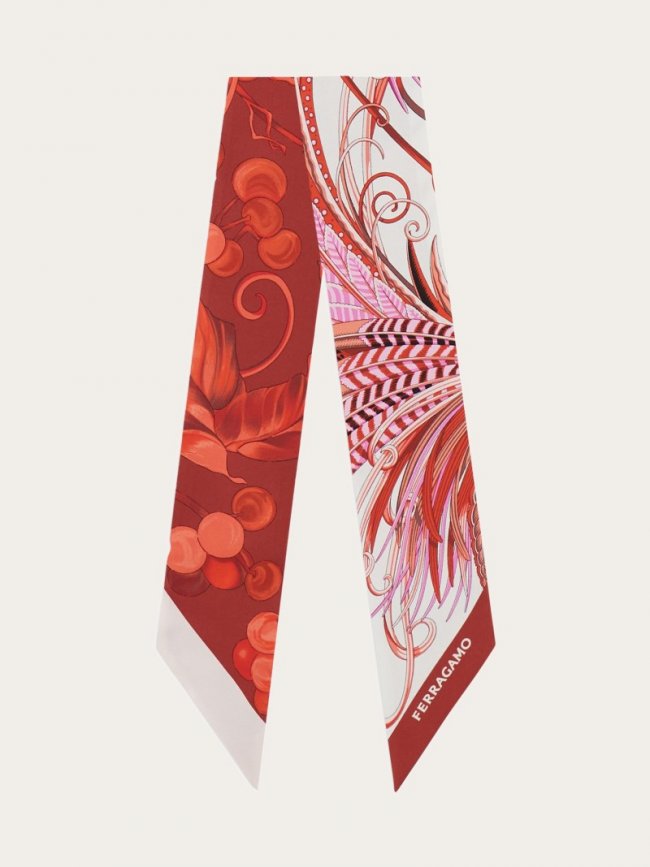 Ferragamo Women's Animals Print Mini Bandeau - Ivory/Fuchsia | Quick Ship!