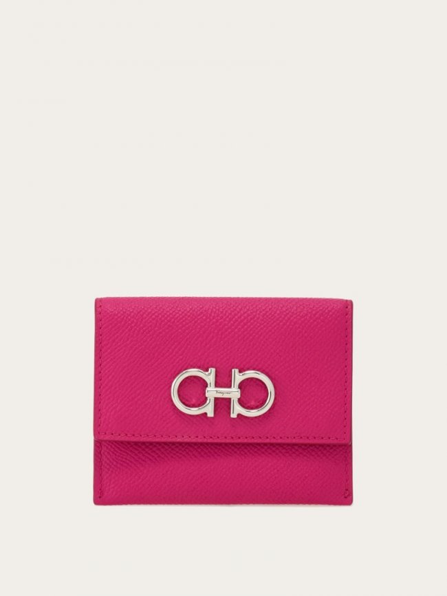 Ferragamo Women's Gancini Credit Card Holder - Cerise Pink | Quick Ship!