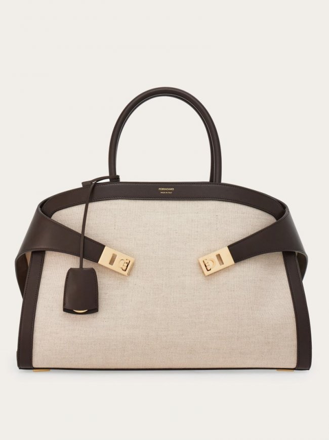 Ferragamo Women's Hug Handbag - Natural/Testa Di Moro | Quick Ship!