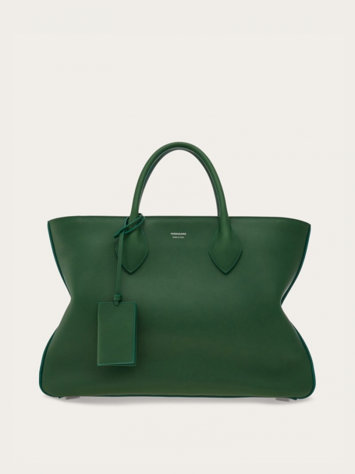 Ferragamo Men's Tote Bag - Forest Green | Quick Ship!