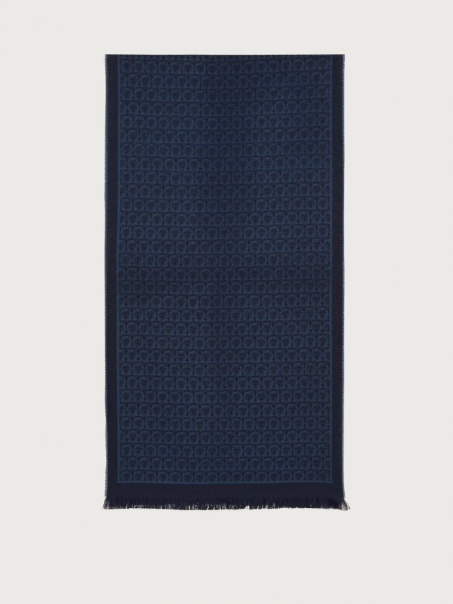 Ferragamo Women's Gancini Scarf - Denim/Navy | Quick Ship!