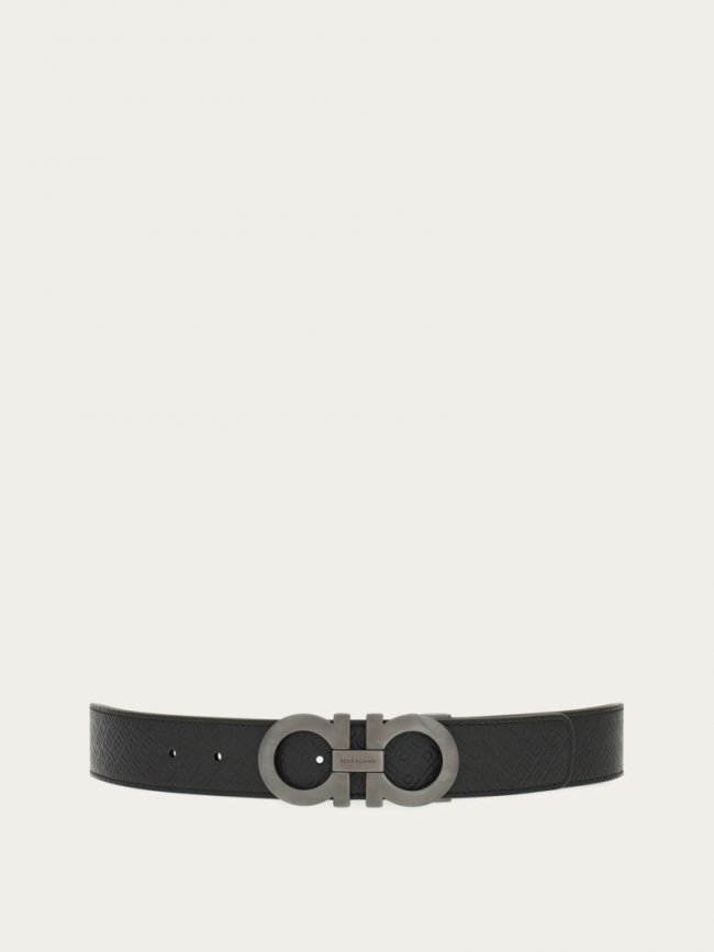 Ferragamo Men's Reversible And Adjustable Gancini Belt - Black | Quick Ship!