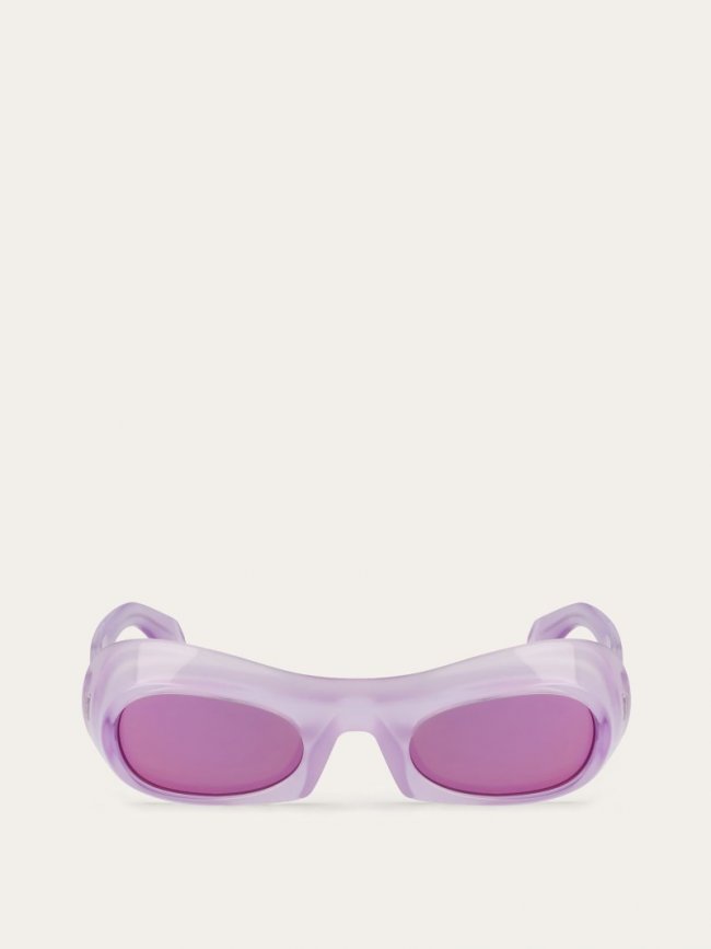 Ferragamo Women's Sunglasses - Transparent Lilac/Grey | Quick Ship!