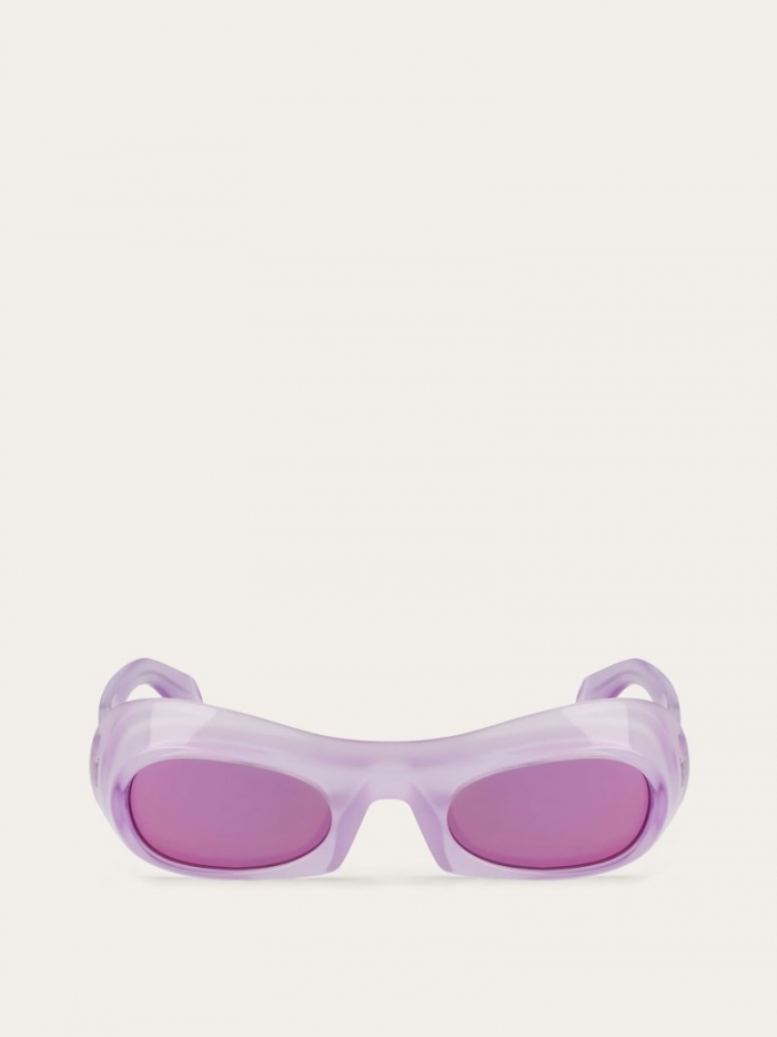 Ferragamo Women's Sunglasses - Transparent Lilac/Grey | Quick Ship!