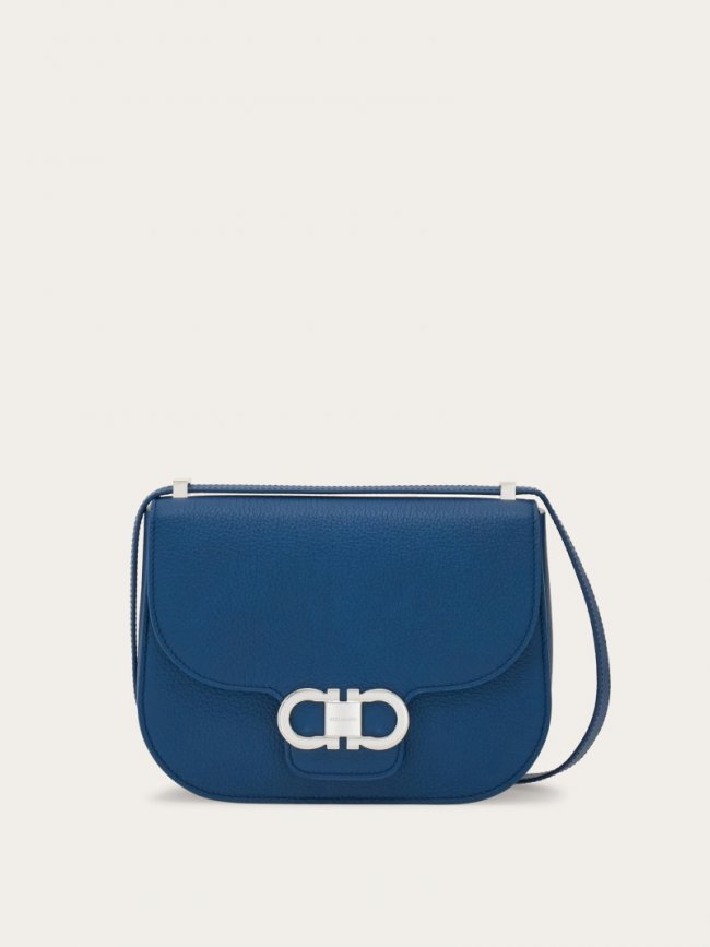 Ferragamo Women's Double Gancini Crossbody Bag - Teal Blue | Quick Ship!