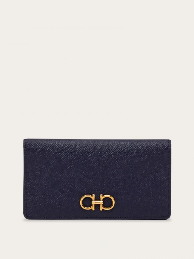 Ferragamo Women's Gancini Continental Wallet - Midnight Blue | Quick Ship!