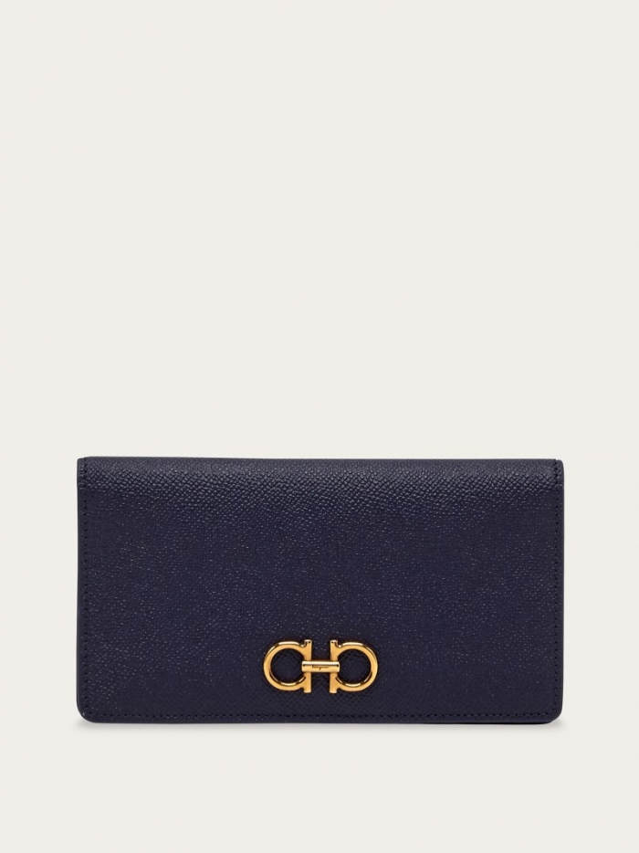 Ferragamo Women's Gancini Continental Wallet - Midnight Blue | Quick Ship!