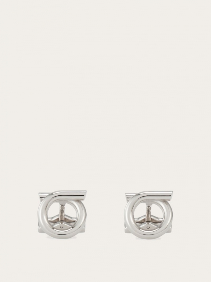 Ferragamo Men's Gancini Cufflinks - Palladium | Quick Ship!