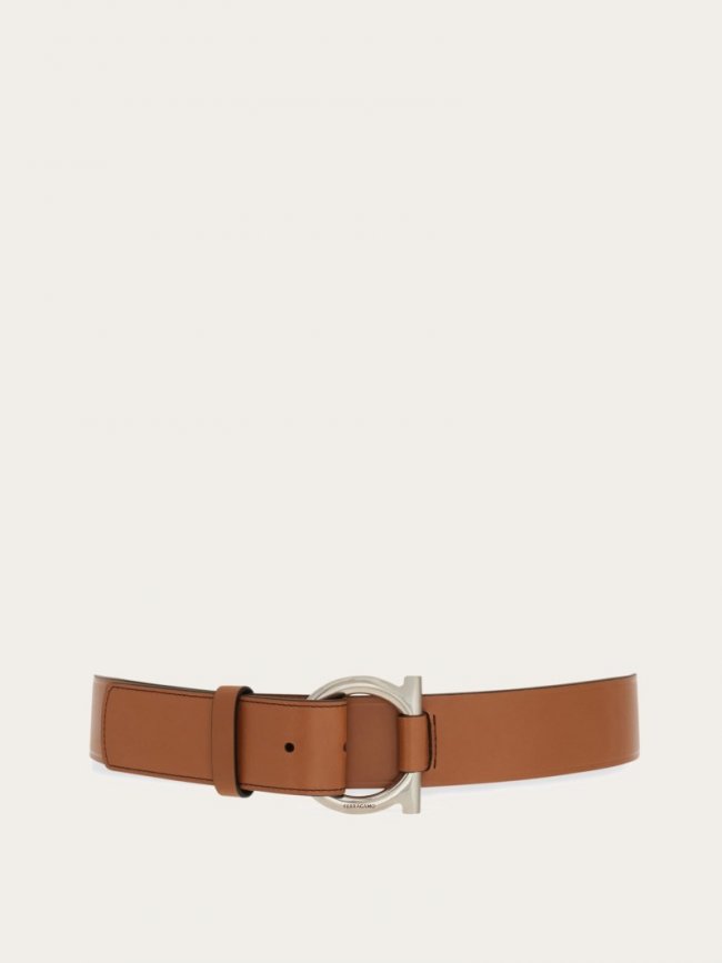 Ferragamo Men's Fixed Belt With Gancini Buckle - Vicuna | Quick Ship!