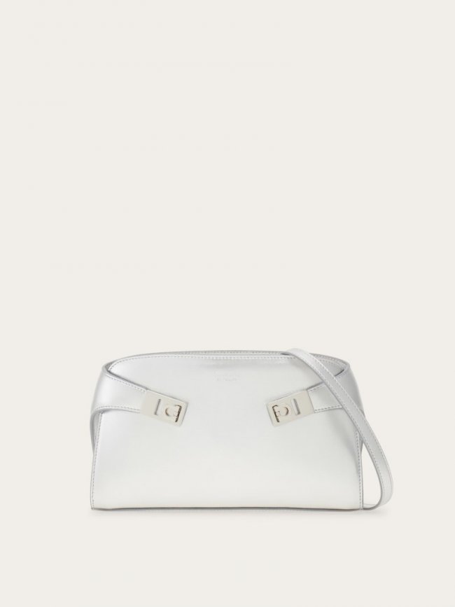 Ferragamo Women's Metallic Hug Mini Crossbody Bag - Silver | Quick Ship!