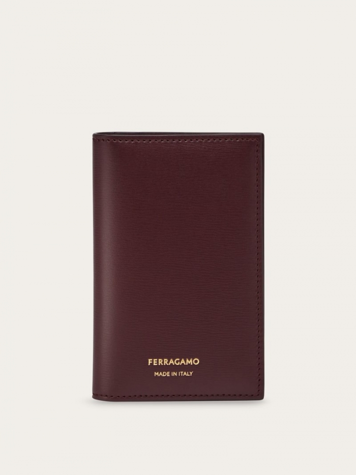 Ferragamo Men's Credit Card Holder - Dark Barolo | Quick Ship!