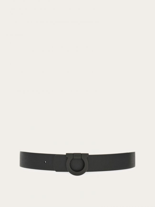 Ferragamo Men's Fixed Gancini Belt - Black | Quick Ship!