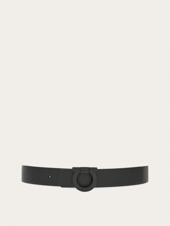 Ferragamo Men's Fixed Gancini Belt - Black | Quick Ship!
