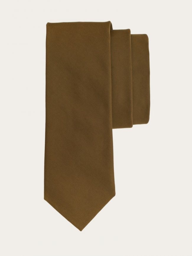 Ferragamo Men's Silk Tie - Olive Green | Quick Ship!