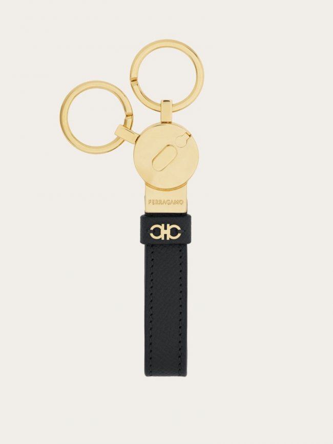 Ferragamo Men's Gancini Key Holder - Black | Quick Ship!