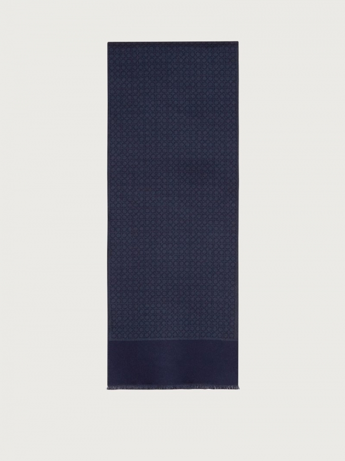 Ferragamo Men's Gancini Scarf - Blue | Quick Ship!