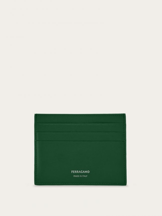 Ferragamo Men's Credit Card Holder - Forest Green | Quick Ship!