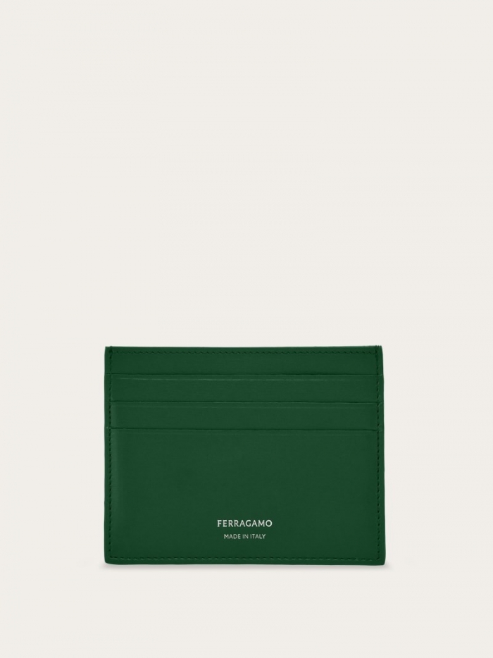 Ferragamo Men's Credit Card Holder - Forest Green | Quick Ship!