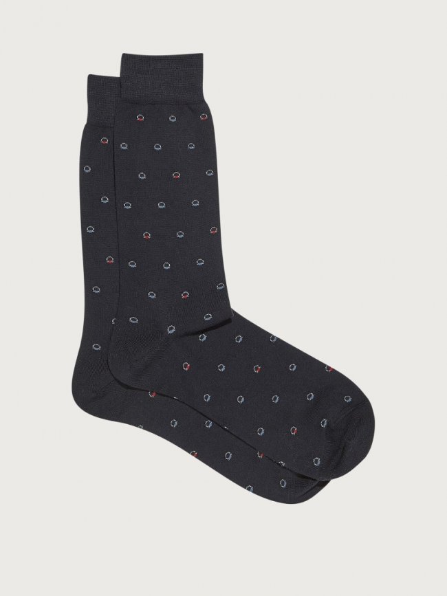 Ferragamo Men's Medium Gancini Jacquard Sock - Blue | Quick Ship!