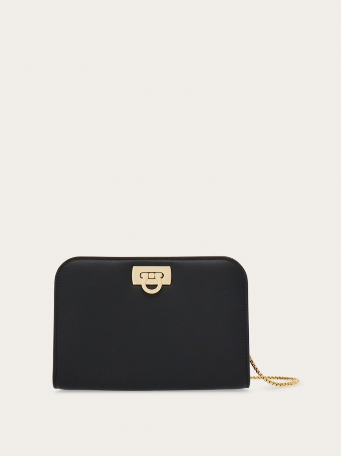 Ferragamo Women's Diana Mini Clutch - Black | Quick Ship!