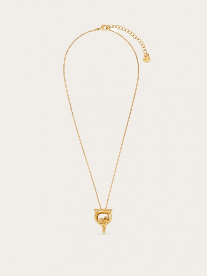 Ferragamo Women's Gancini Pendant Necklace - Gold | Quick Ship!