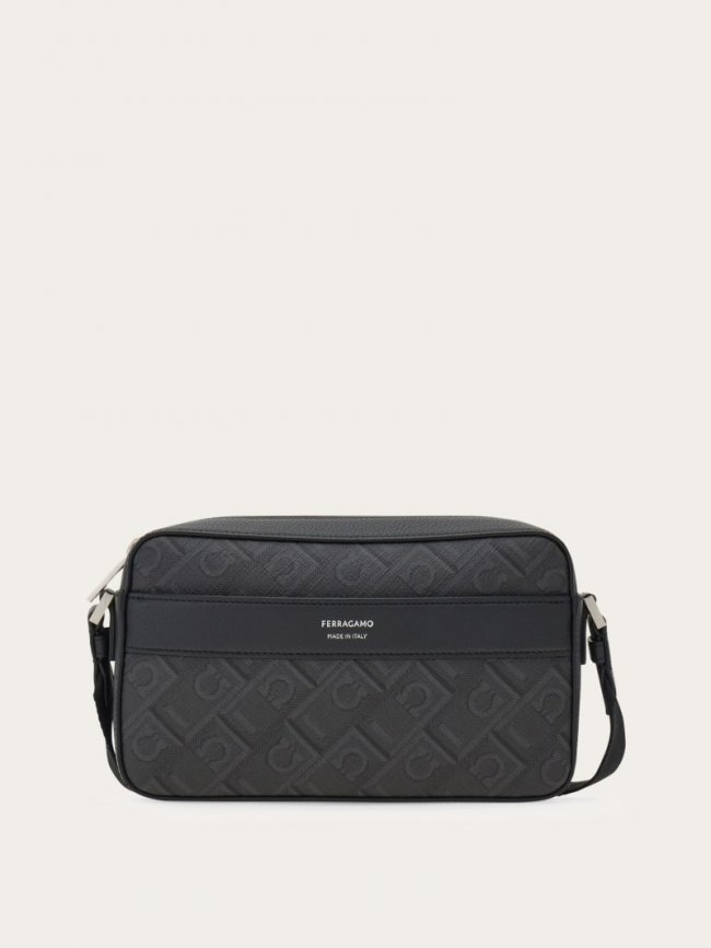 Ferragamo Men's Crossbody Bag - Black/Grey | Quick Ship!