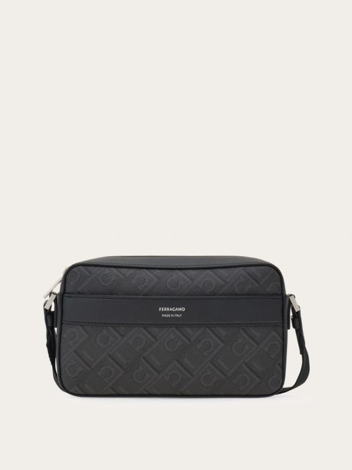 Ferragamo Men's Crossbody Bag - Black/Grey | Quick Ship!