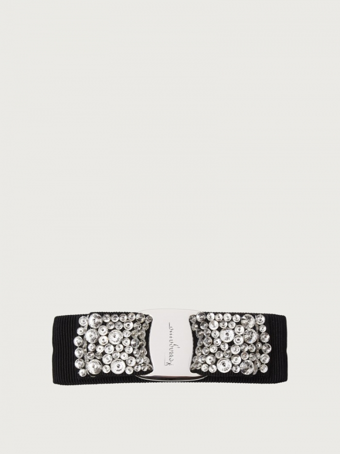 Ferragamo Women's Vara Bow Hairclip - Black/Silver | Quick Ship!