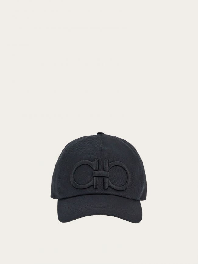 Ferragamo Men's Gancini Baseball Cap - Black | Quick Ship!