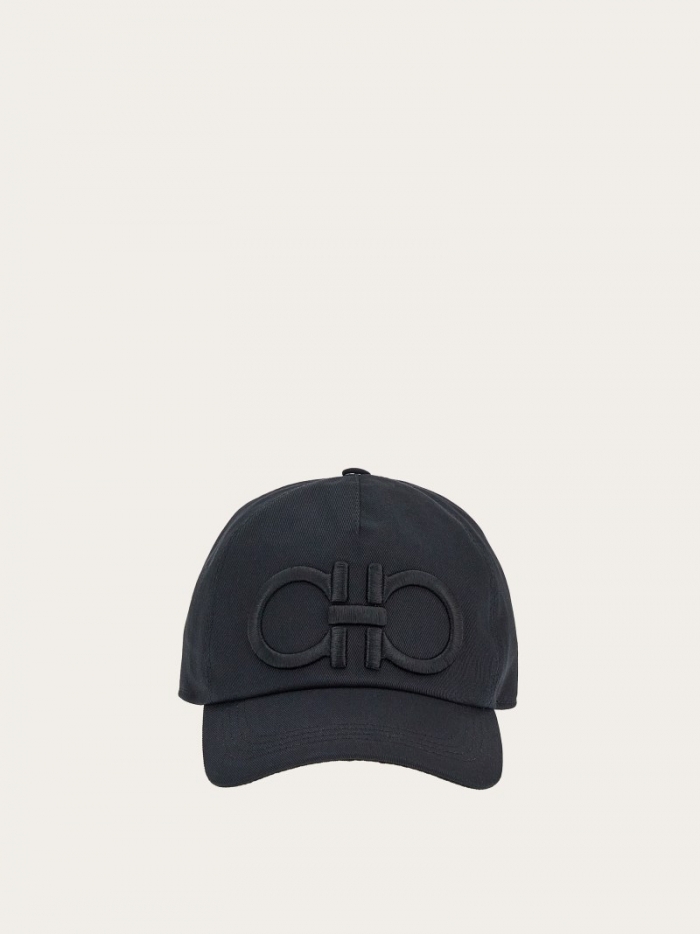 Ferragamo Men's Gancini Baseball Cap - Black | Quick Ship!