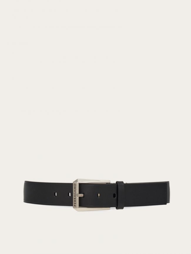 Ferragamo Men's Fixed Belt - Black | Quick Ship!