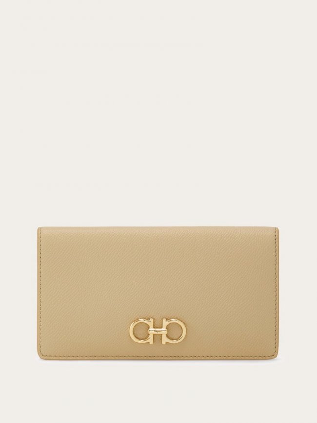 Ferragamo Women's Gancini Continental Wallet - Stone | Quick Ship!