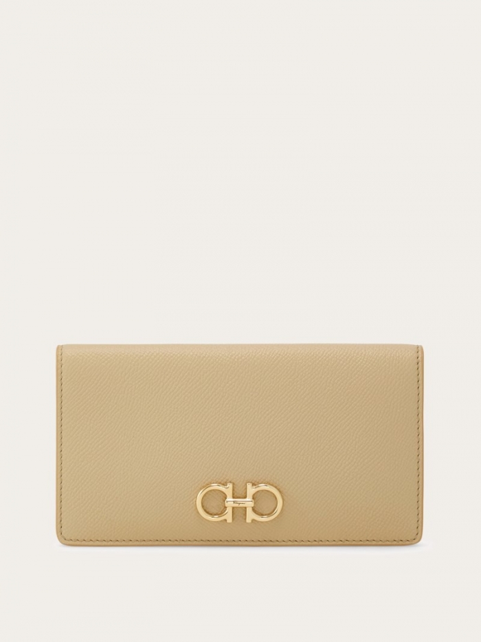 Ferragamo Women's Gancini Continental Wallet - Stone | Quick Ship!