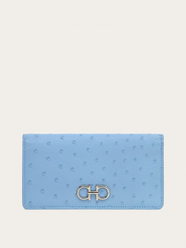 Ferragamo Women's Gancini Continental Wallet - Sky Blue | Quick Ship!