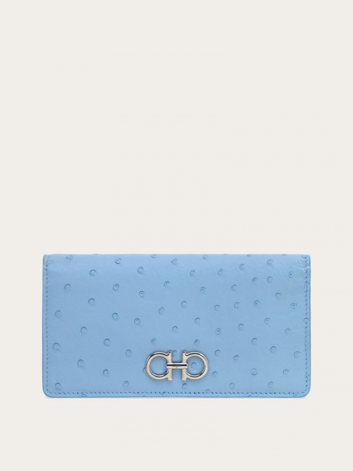 Ferragamo Women's Gancini Continental Wallet - Sky Blue | Quick Ship!