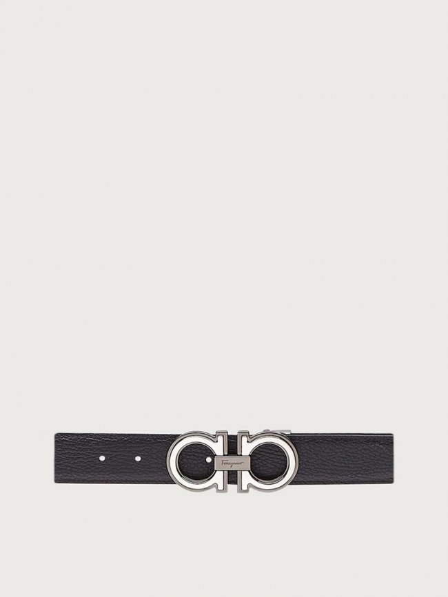 Ferragamo Men's Reversible And Adjustable Gancini Belt - Black/Brown | Quick Ship!