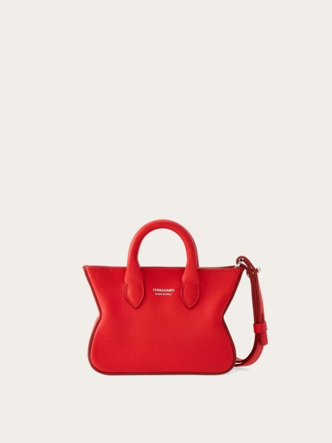 Ferragamo Men's Tote Mini Charm - Flame Red | Quick Ship!